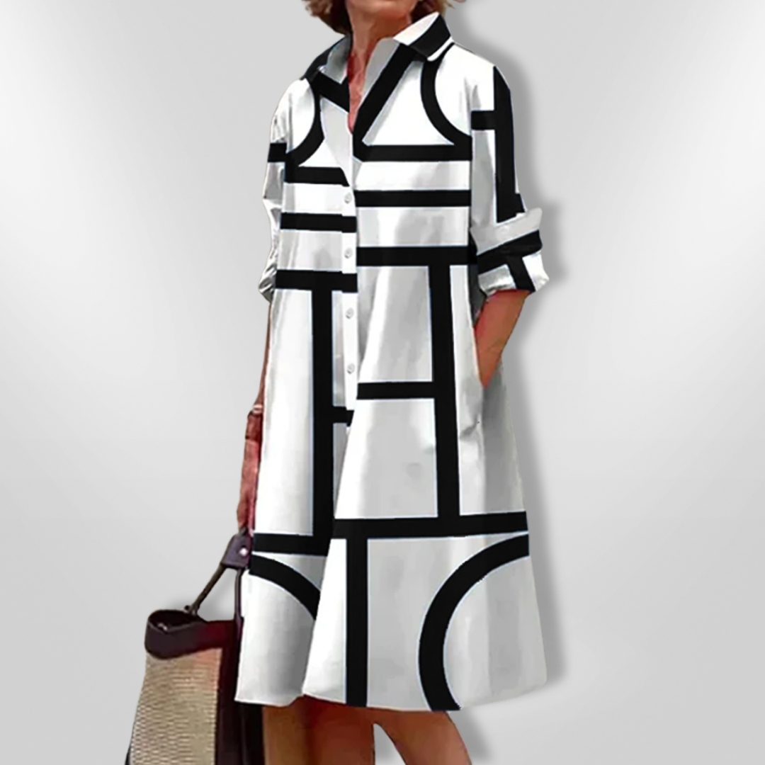 Helen | Geomeetrilise mustriga kleit