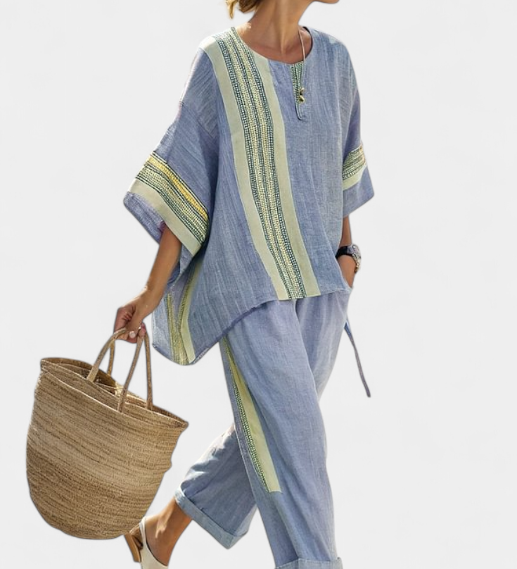 Lorena | Elegantne linasest ja bambusest komplekt lavendlivärvi