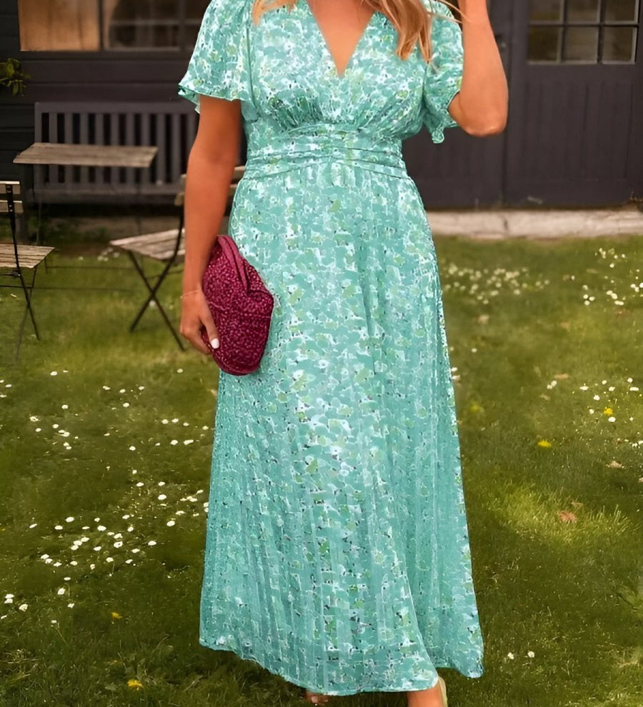 Sandra | Elegantne maksikleit V-kaelusega