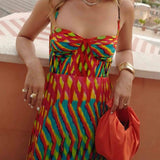 Aria | Maxi dress without sleeves, with an abstract pattern, A-line