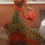Aria | Maxi dress without sleeves, with an abstract pattern, A-line